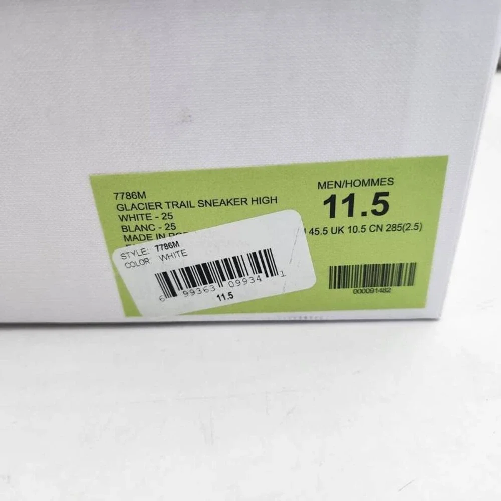 Canada Goose Glacier Trail Leather High-Top Sneakers Men's 11.5 White/Black